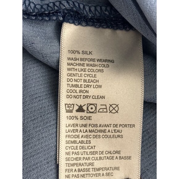 Tommy Bahama Mens Blue Textured Leaf Print Short Sleeve Button-Up Shirt - Picture 8 of 12